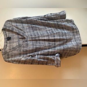 Women worthington black and white print blouse size large